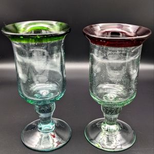 1 Source Inc. Hand Blown Stemmed Glasses